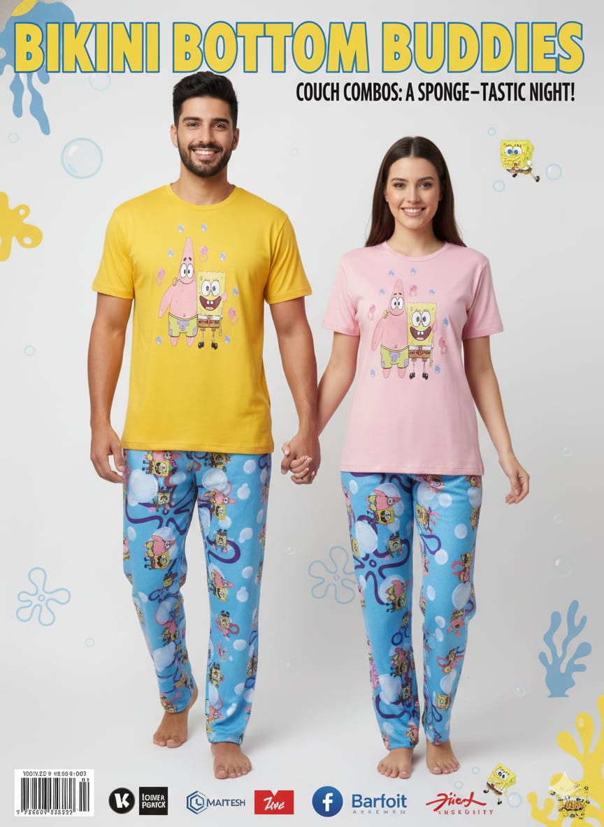 DUO PIJAMAS PAREJAS BOB ESPONJA FRANEL
