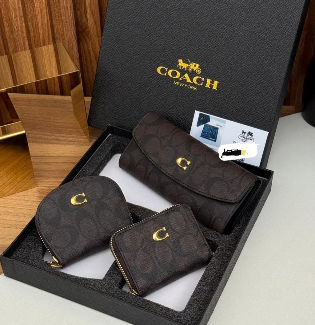 TRIO DE CARTERA TIPO COACH 1000 COFFEE