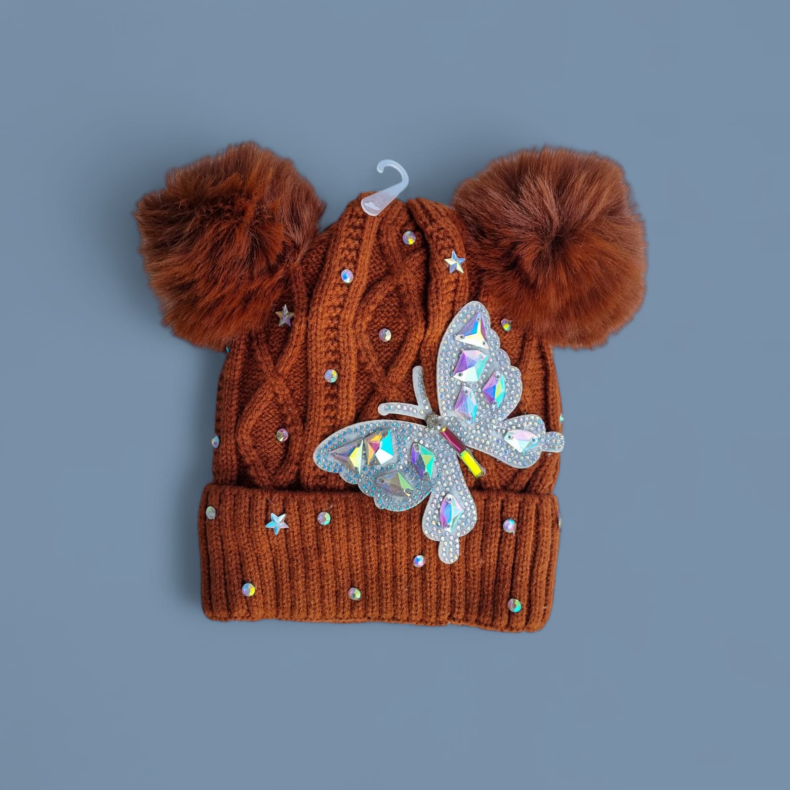 GORRO DE DOS POMPONES MARIPOSA CAFE