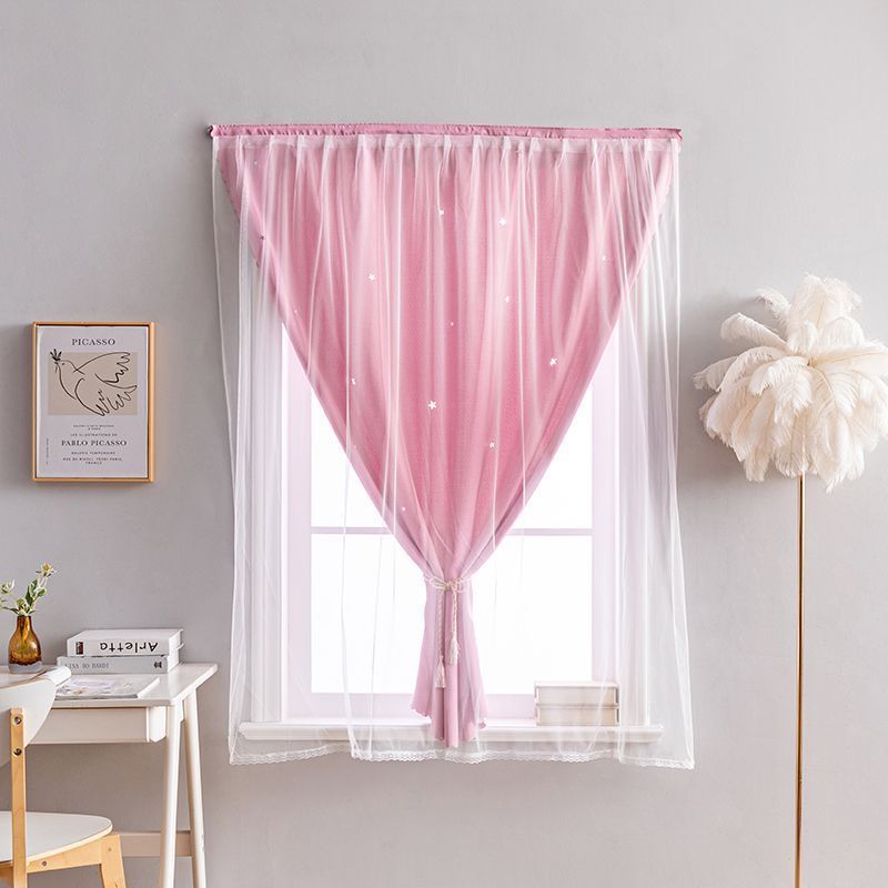 CORTINA DOBLE DE ESTRELLAS 1 PANEL 2M X 80CM ROSA