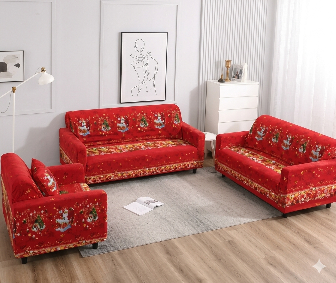 FUNDA ELASTICA SOFA NAVIDEÑO MOD.6