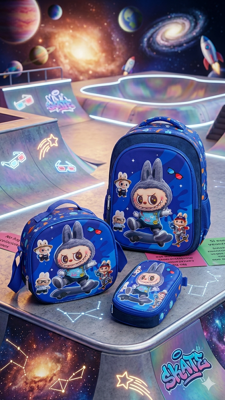 COMBO MOCHILA CON LUZ LABUBU #895