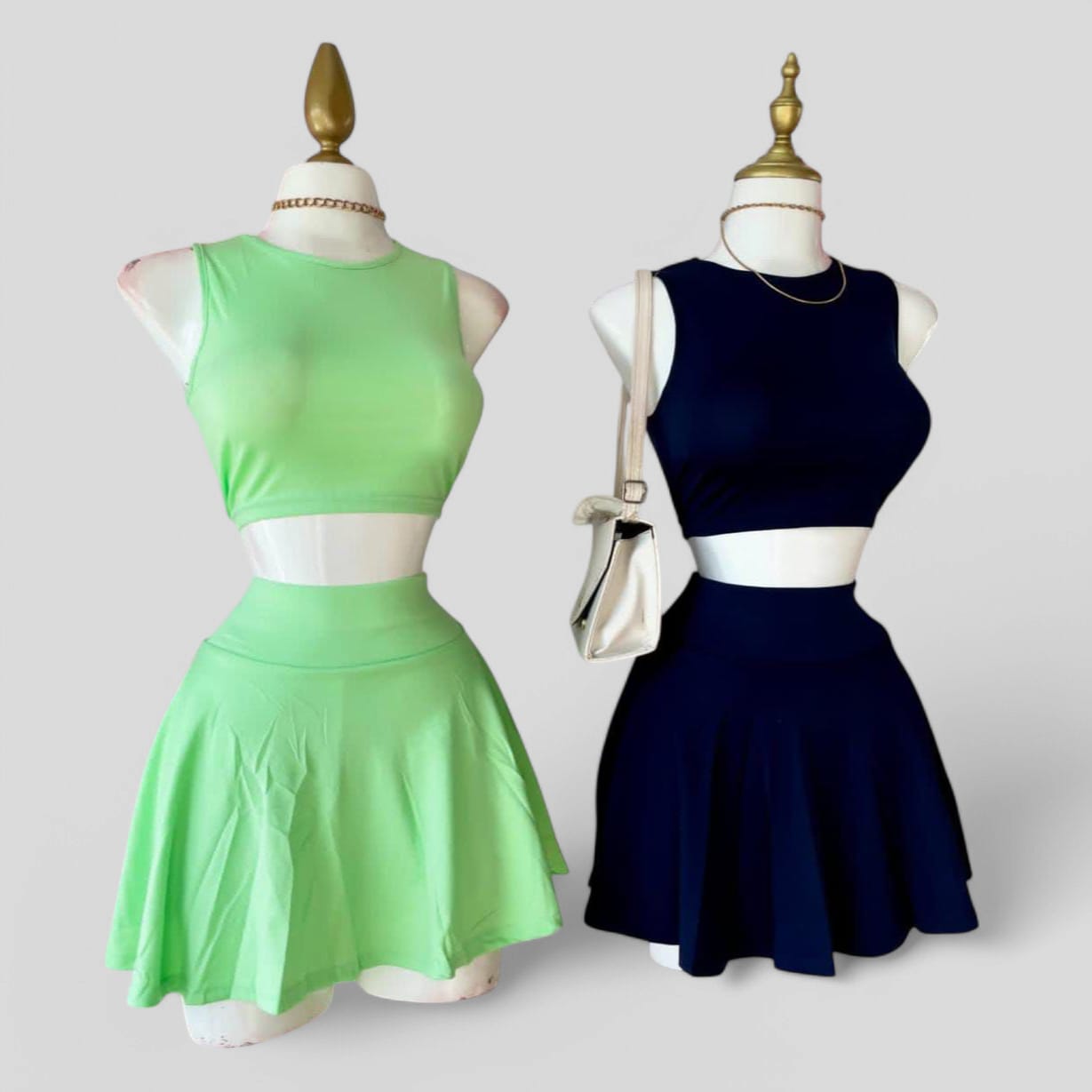 CONJUNTO FALDA DOBLE VISTA VERDE