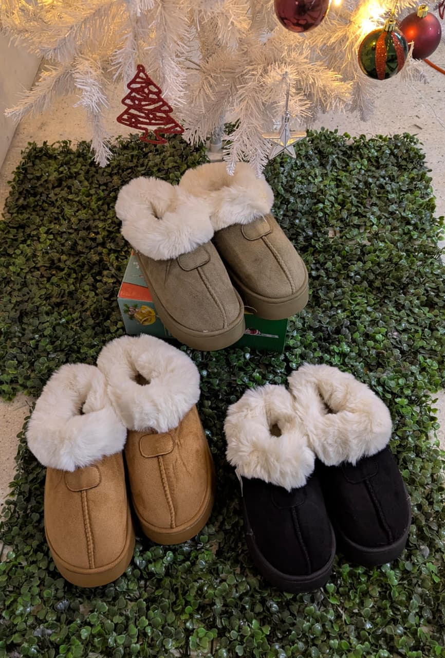 PANTUFLA SLIPPER CON PELUCHE VERDE 36-37