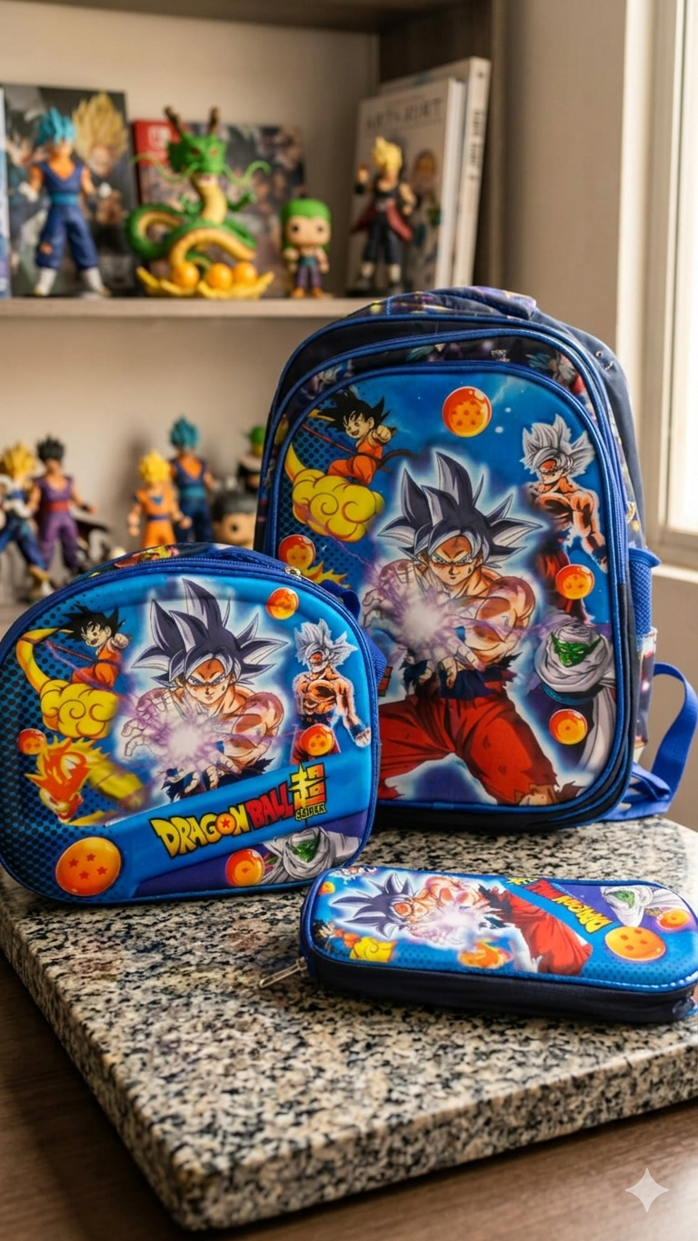 COMBO MOCHILA CON LUZ GOKU #918