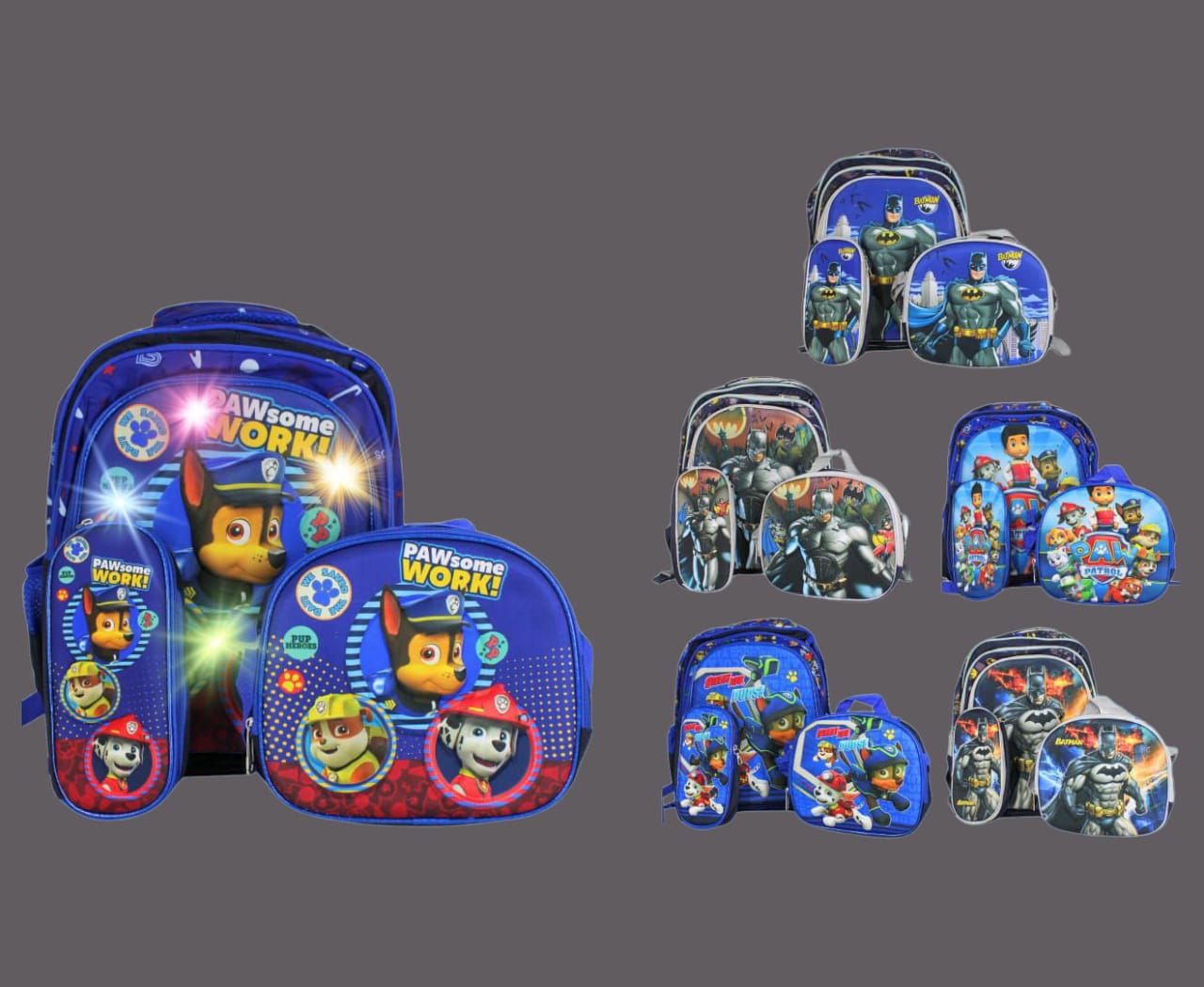 COMBO MOCHILA CON LUZ PAW PATROL #337