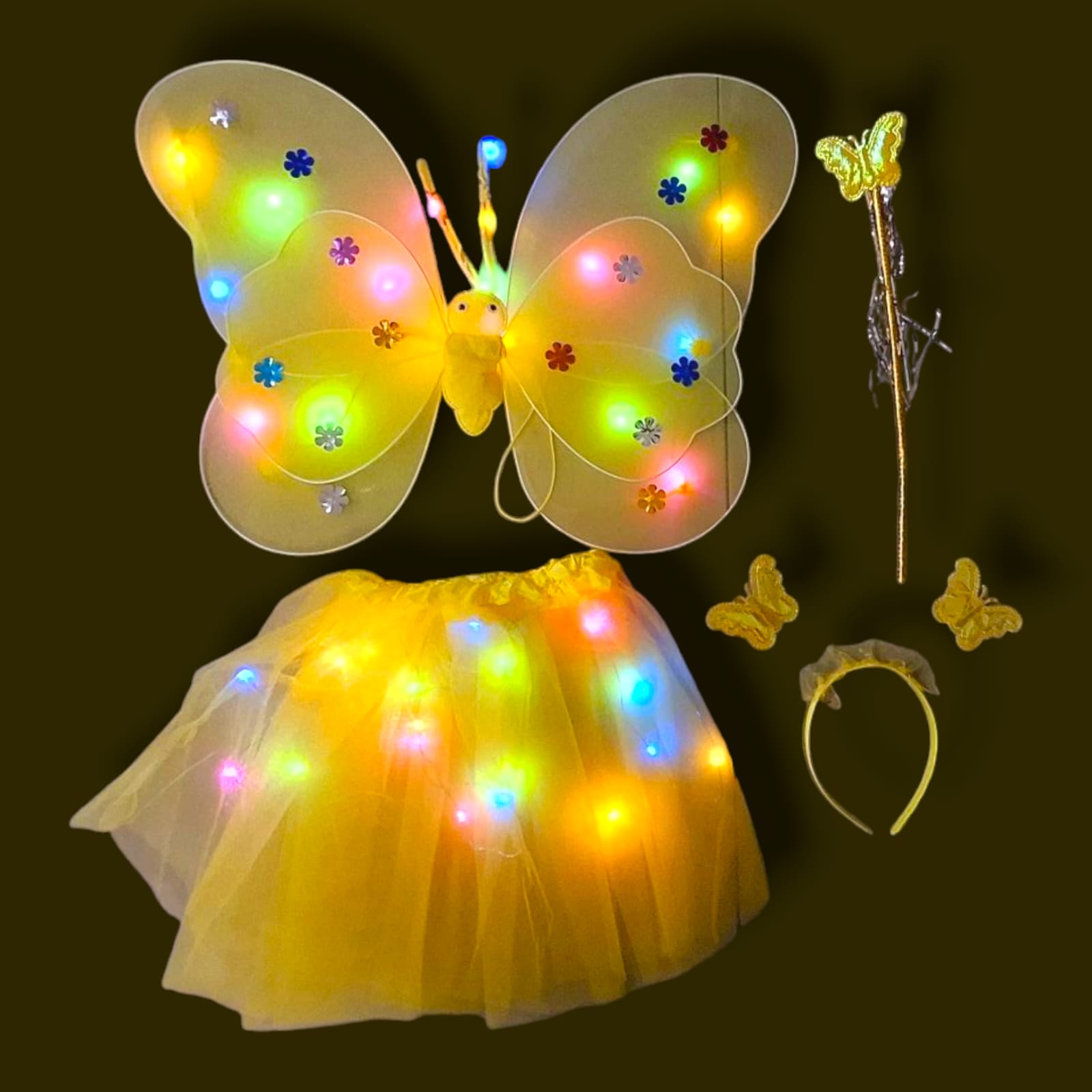 DISFRAZ MARIPOSA LED AMARILLO