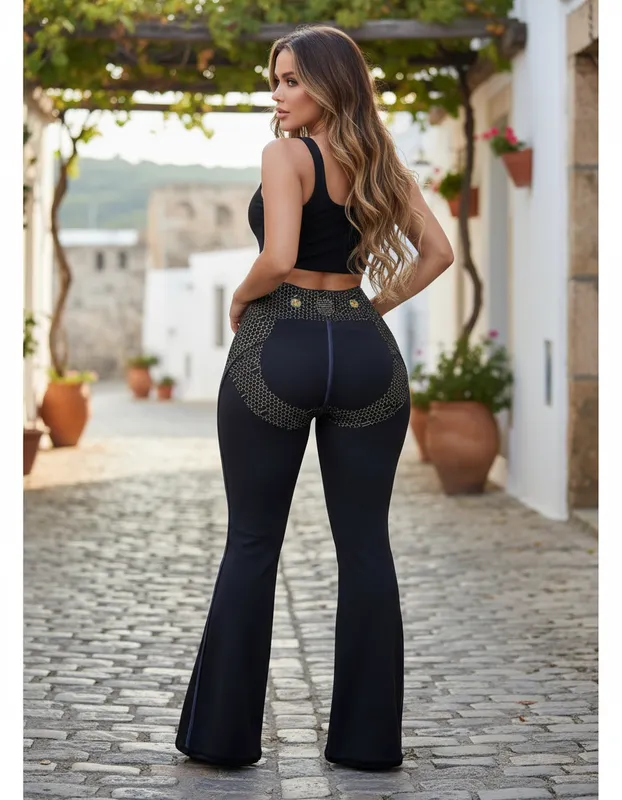 LEGGINS ACAMPANADO TIPO SOL NEGRO XL 36