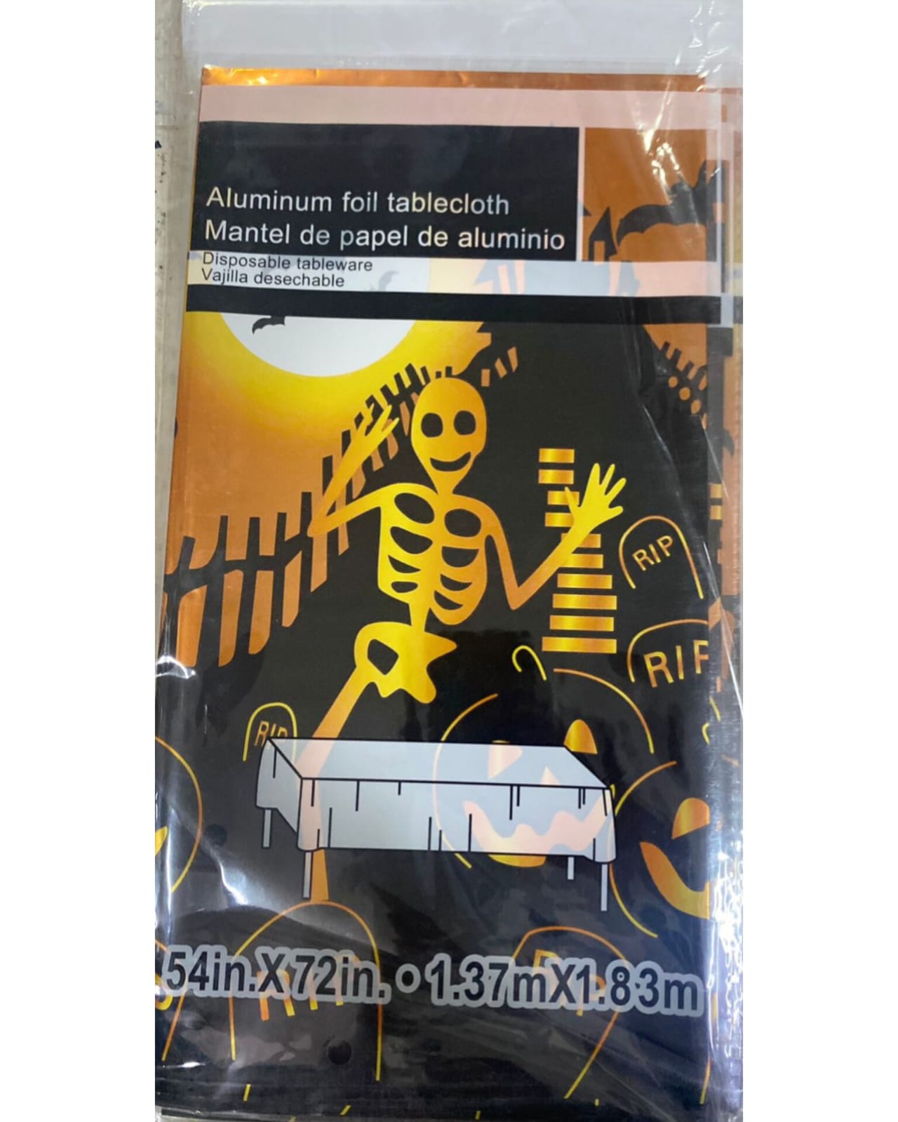 MANTEL HALLOWEEN 1.83 CALAVERA NARANJA