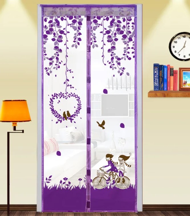 CORTINA MOSQUITERA MAGNETICA BICICLETA MORADO