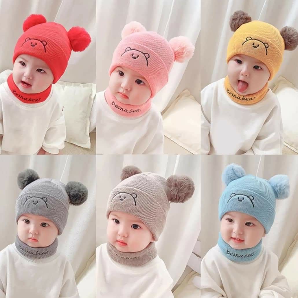 SET GORRO Y BUFANDA BEINA BEAR BEBE