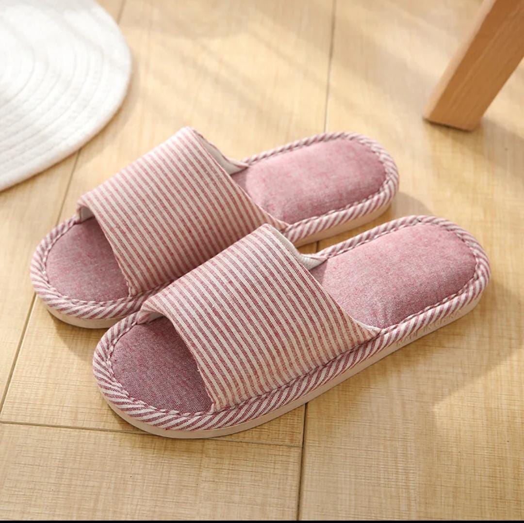 PANTUFLAS DE RAYAS ROSA 35-36 (22-23 CM)
