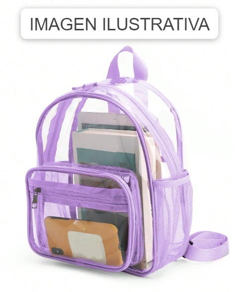 MOCHILA TRANSPARENTE MORADO GRANDE