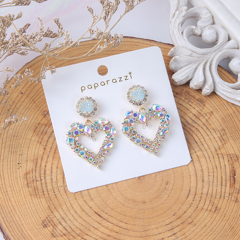 ARETES CORAZON PIEDRAS TORNASOL