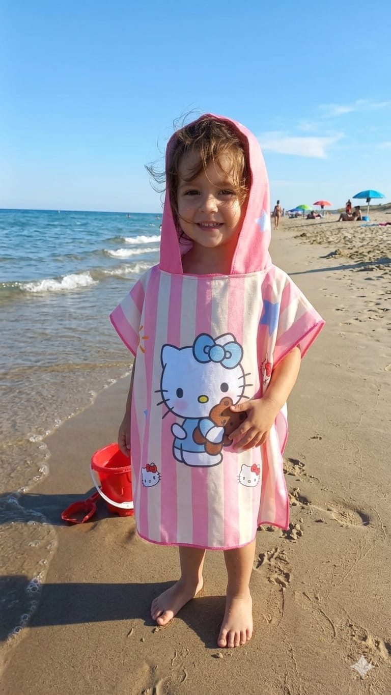TOALLA PONCHO HELLO KITTY