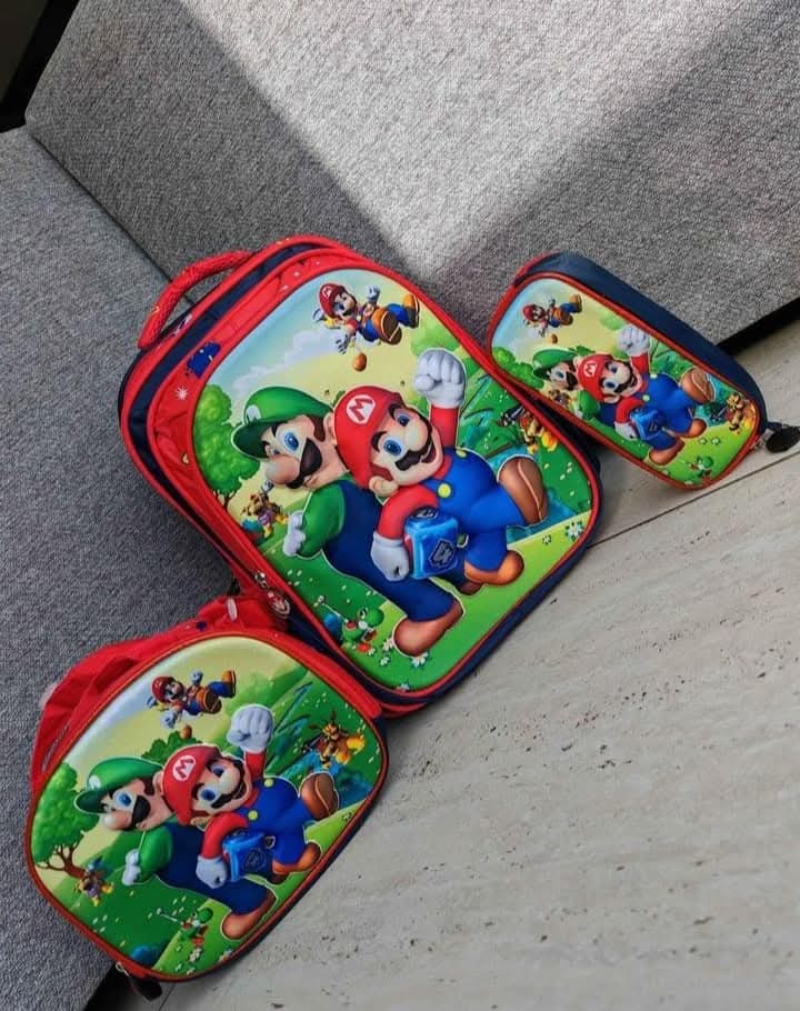 MOCHILA COMBO MARIO BROS CON LUZ MARIO Y LUIGUI