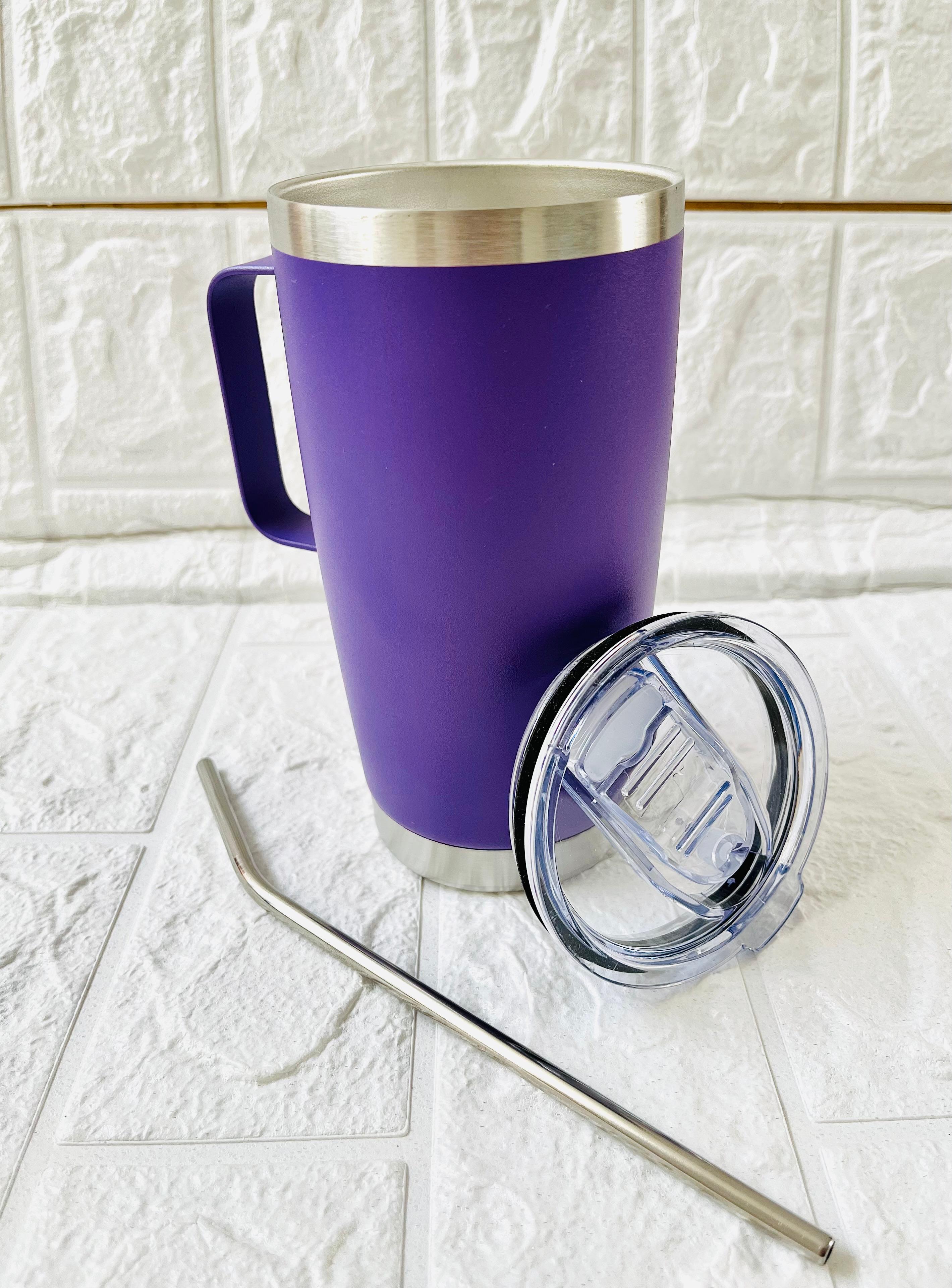 TERMO TIPO YETI CON AGARRADERA 20 OZ MORADO