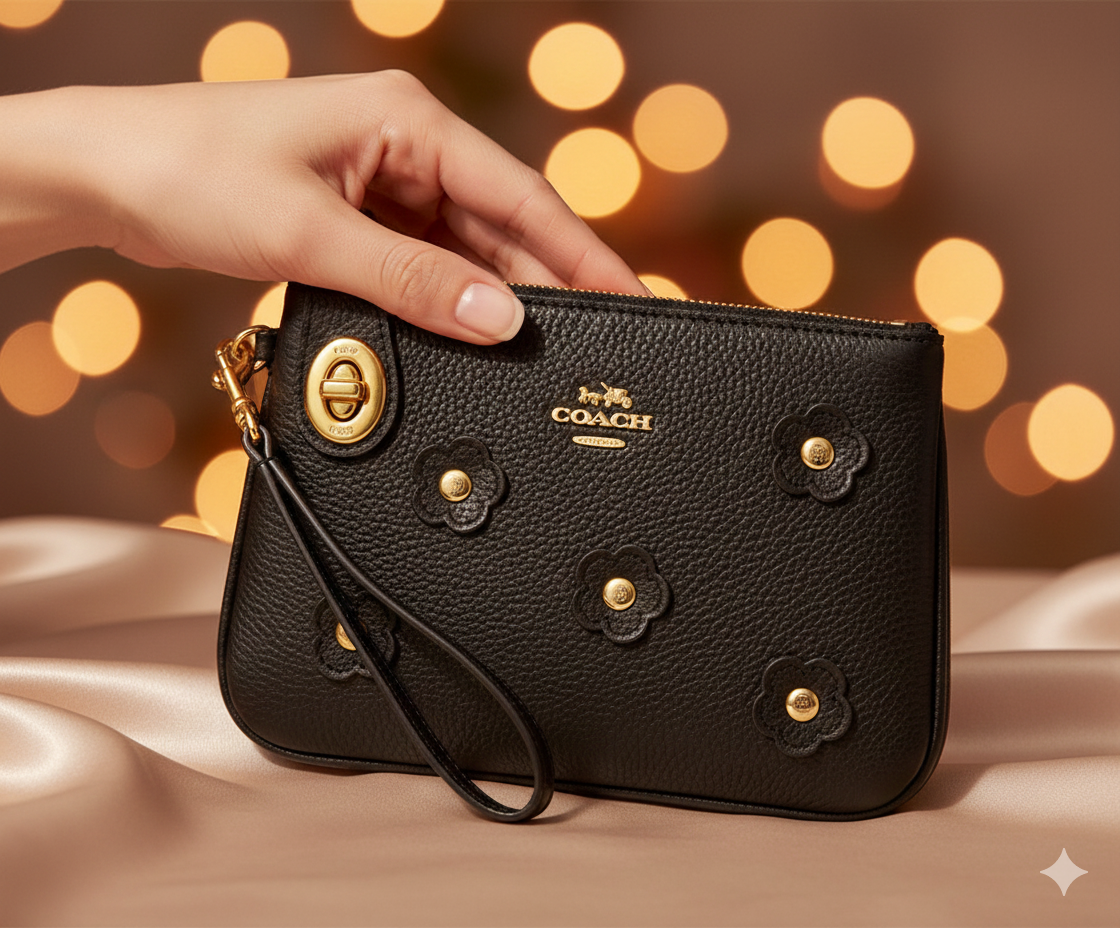 BOLSA MONEDERO COACH BLACK-FLOWER