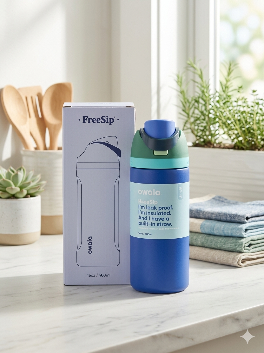 OWALA KIDS FREE SIP 16OZ AZUL REY/VERDE