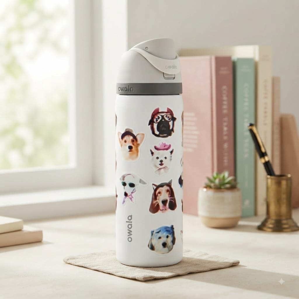TERMO OWALA 32OZ (945ML) PERROS BLANCO