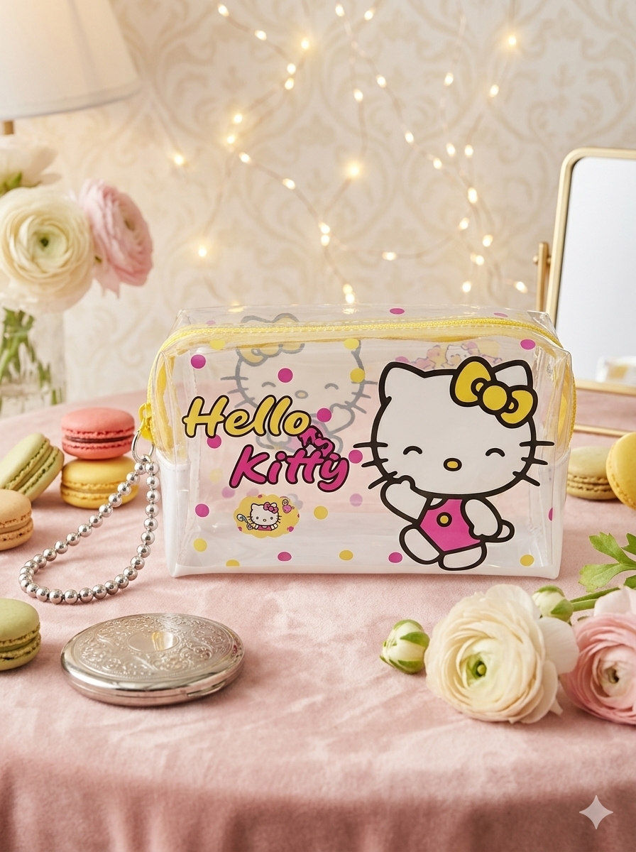 LAPICERA COSMETIQUERA HELLO KITTY AMARILLA