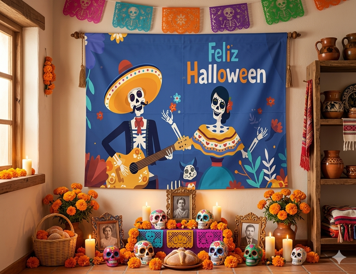 TELON HALLOWEEN/DIA DE MUERTOS 200X180CM MOD.6