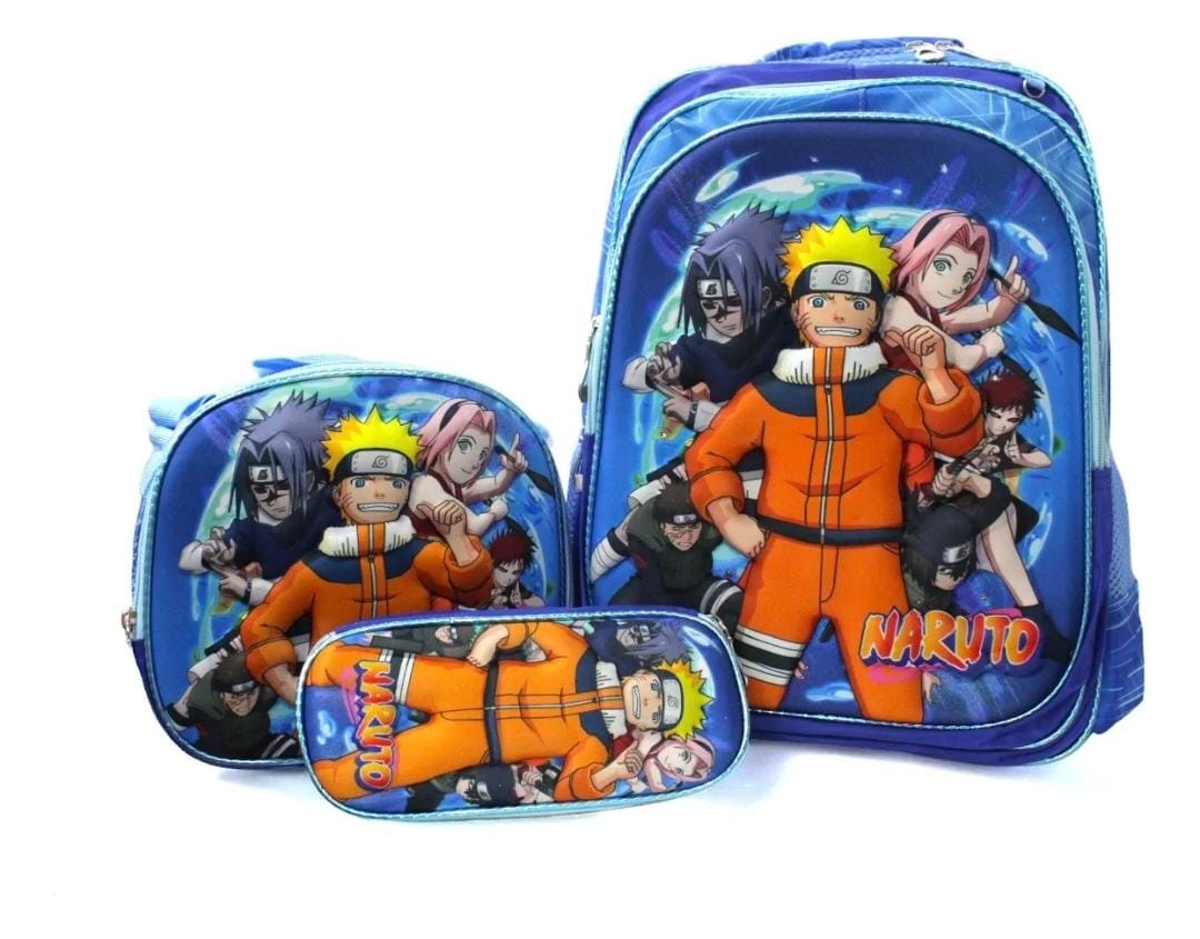 MOCHILA COMBO ESCOLAR CON LUZ NARUTO #244
