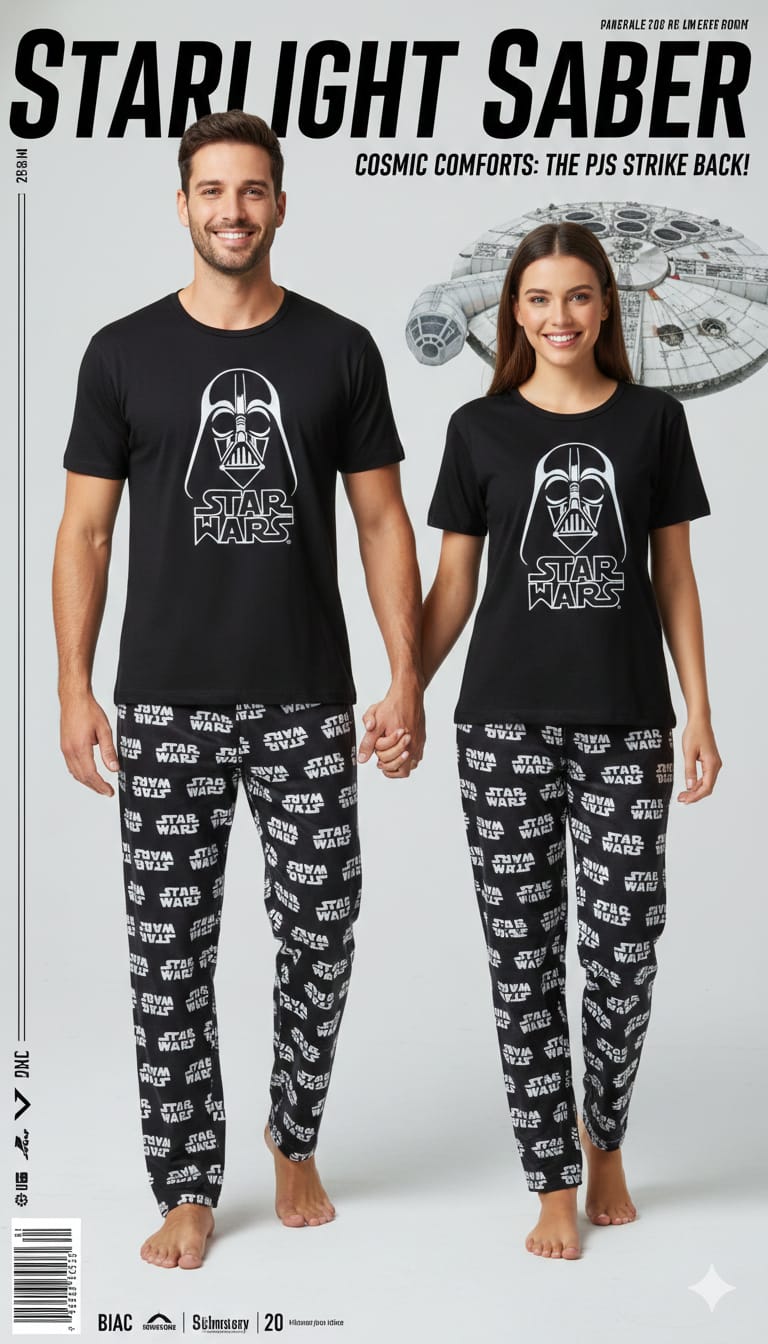 DUO PIJAMAS PAREJAS STAR WARS FRANEL