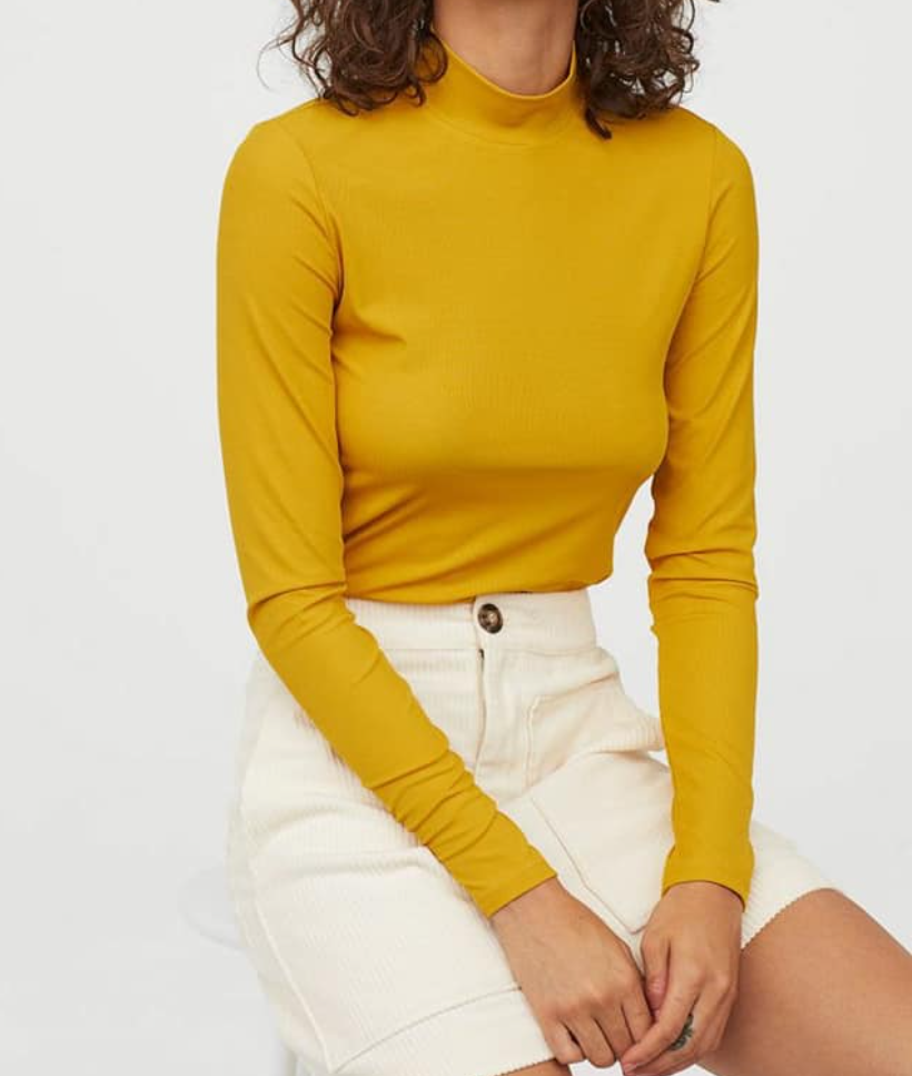 DECENA DE BLUSA MANGA LARGA MOSTAZA