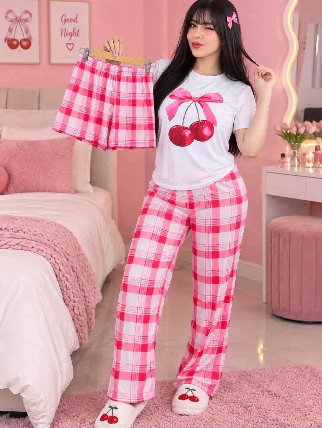 CONJUNTO PIJAMA 3PZ CEREZA
