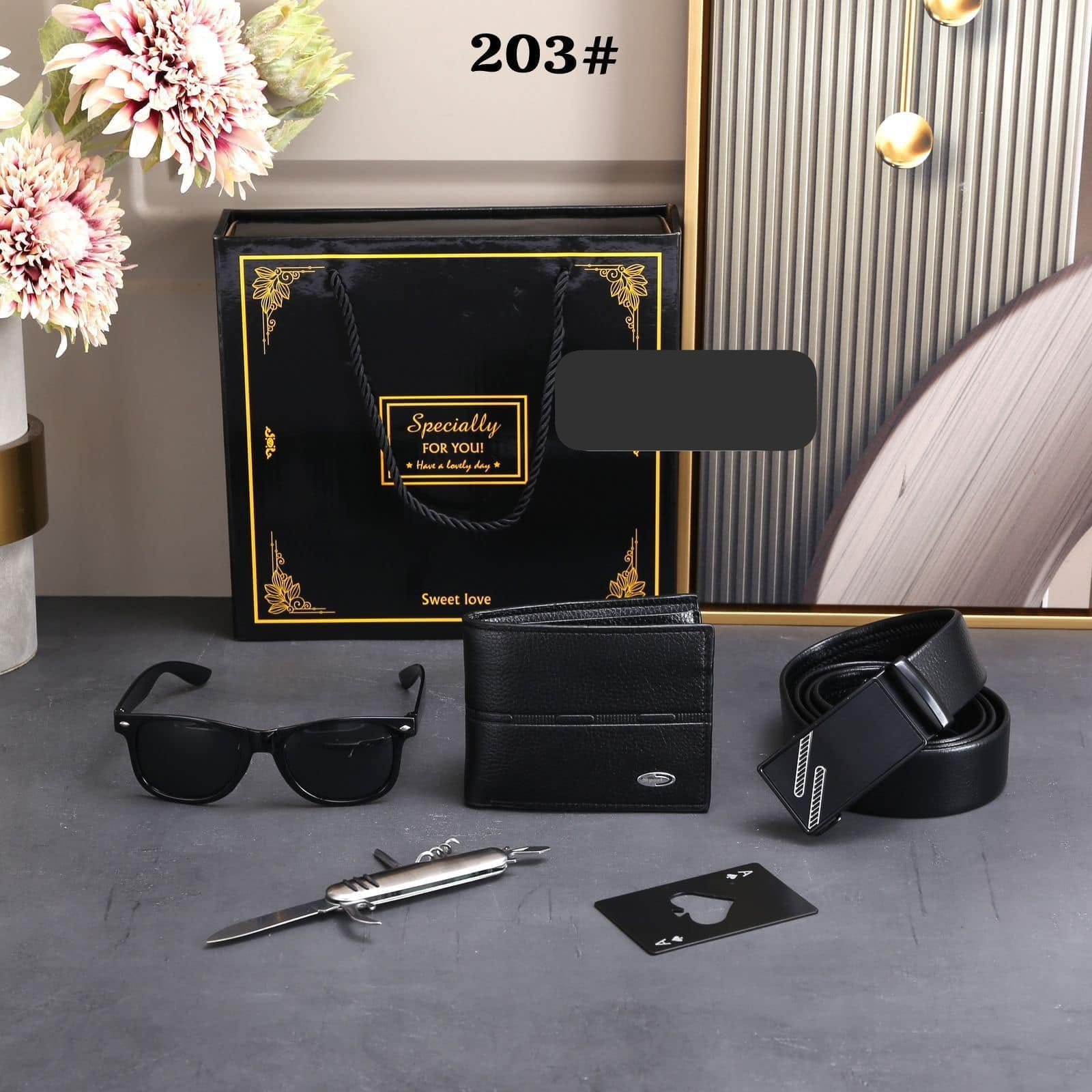 SET 5PZ CON LENTES PARA CABALLERO