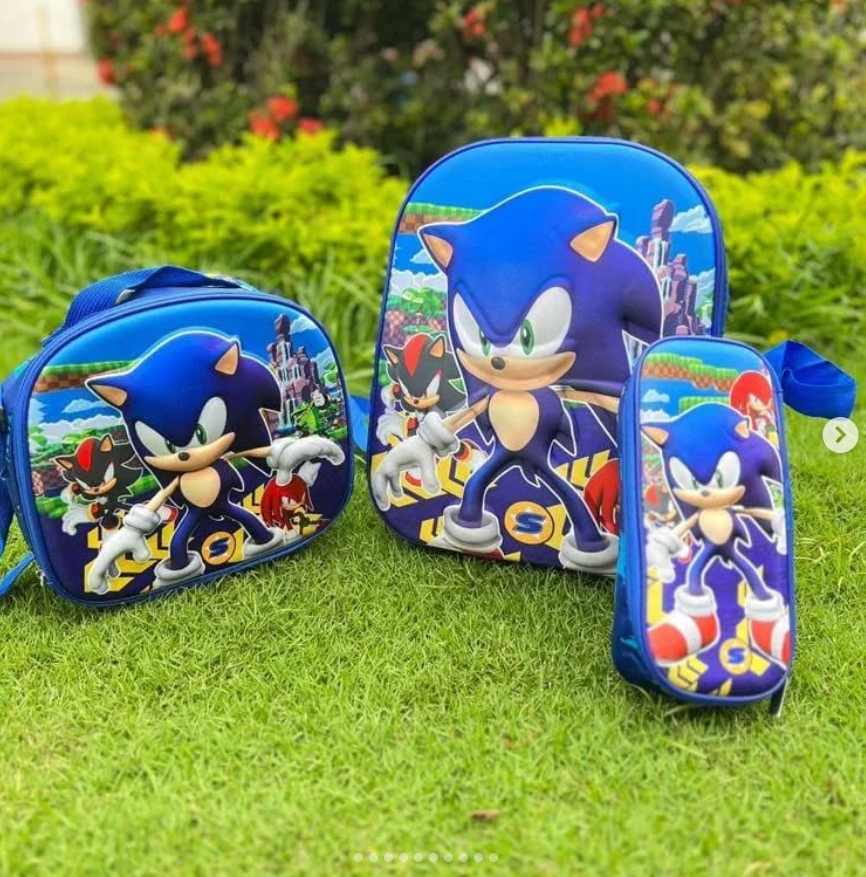 MOCHILA COMBO PRESCOLAR CON LUZ SONIC #234