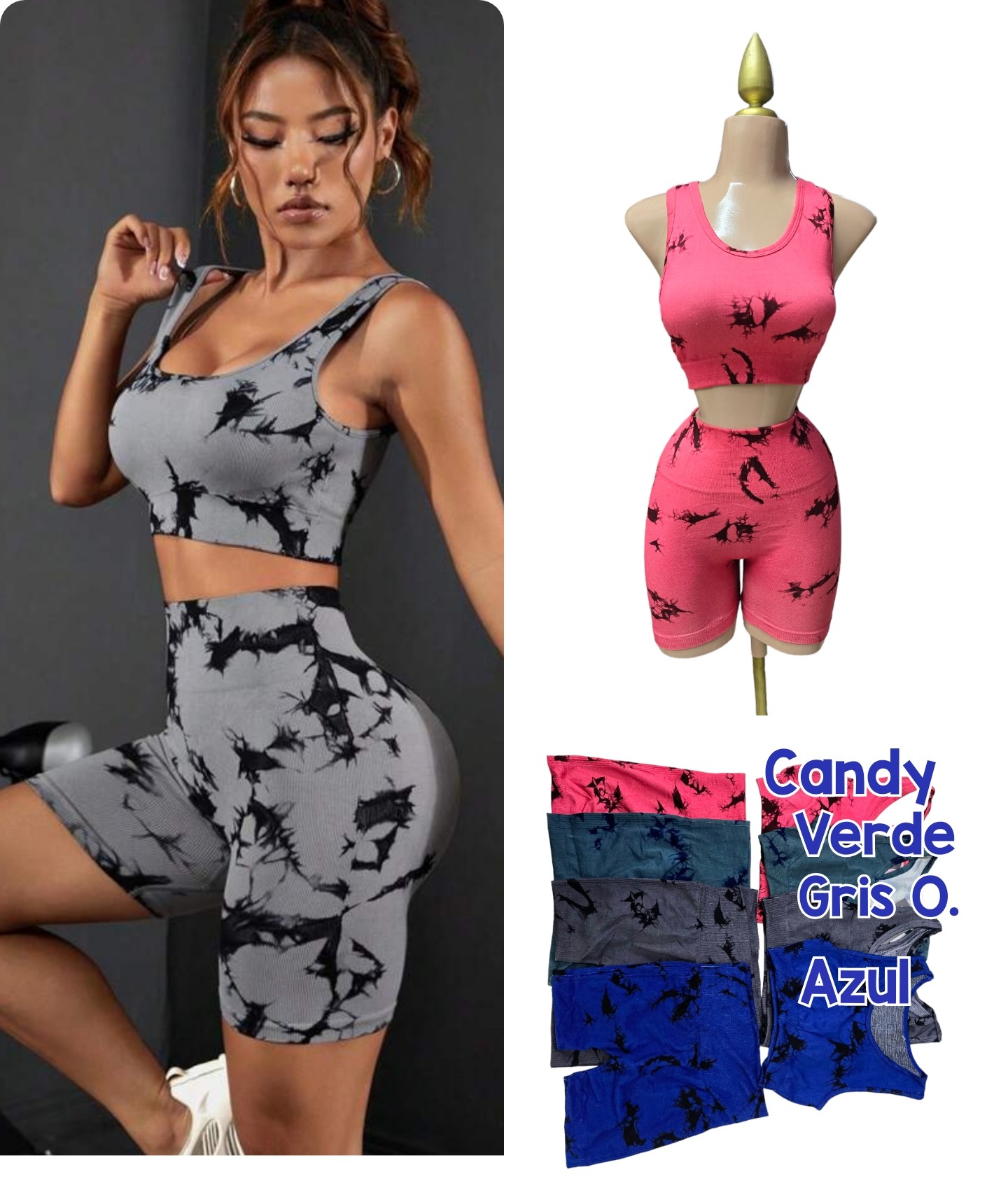 CONJUNTO DEPORTIVO SHORT GRIS OBSCURO #20