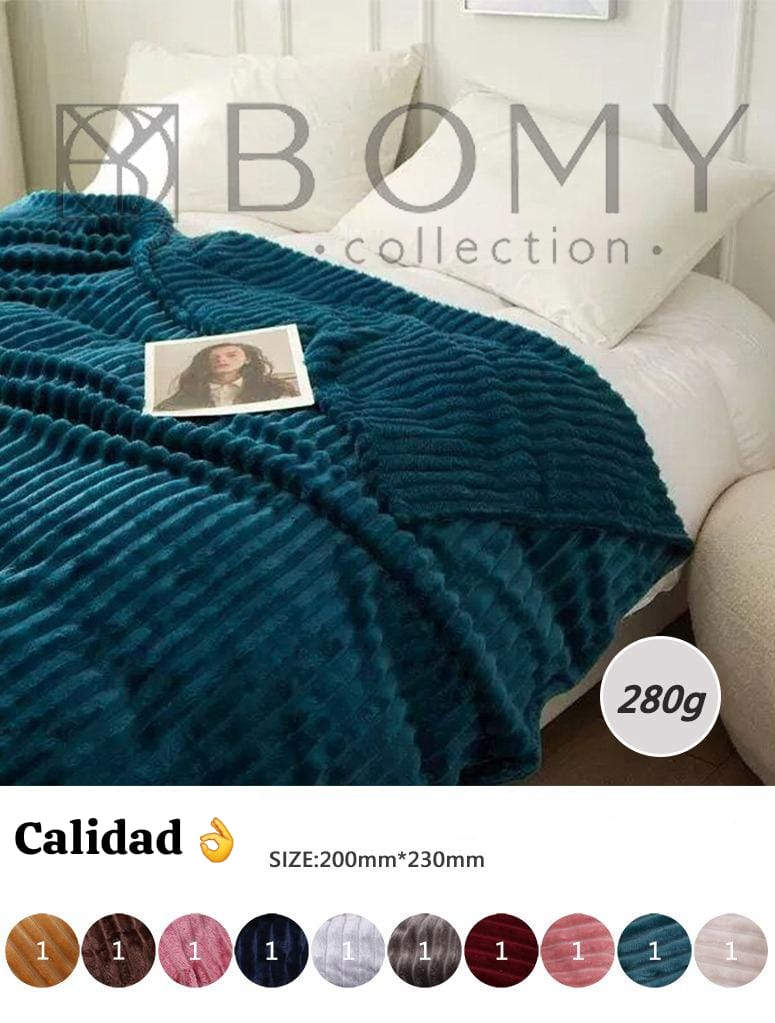FRAZADA RAYADA BOMY 2X2.30 BEIGE