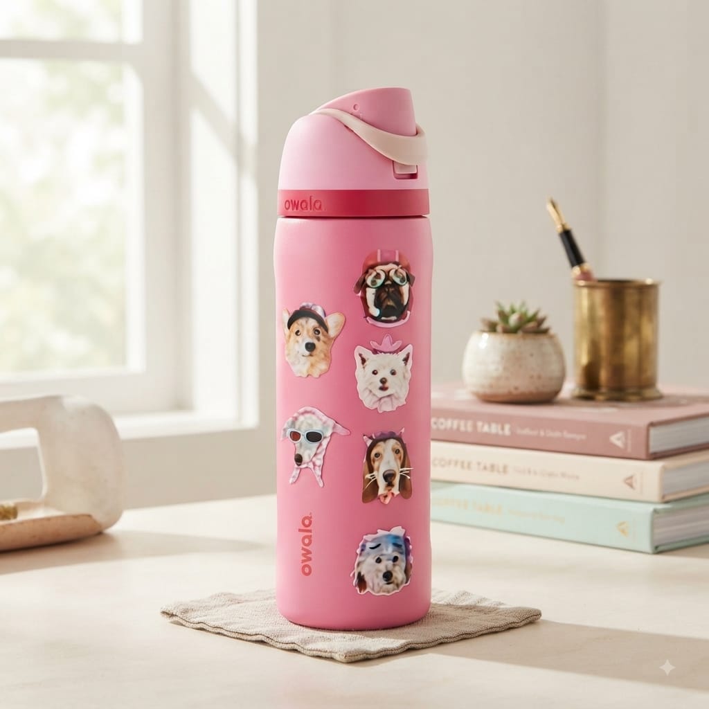 TERMO OWALA 32OZ (945ML) PERROS FUCSIA