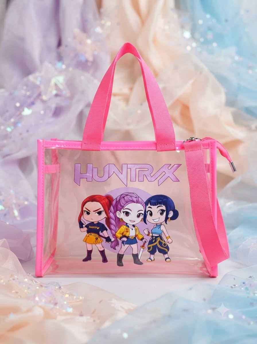 BOLSA TRANSPARENTE GUERRERAS KPOP FUCSIA