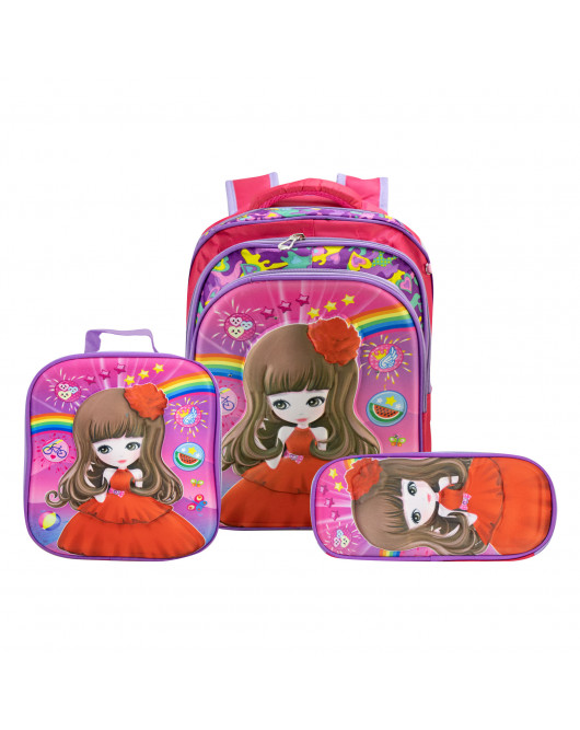MOCHILA TRIPLE CON LUZ MUÑECA