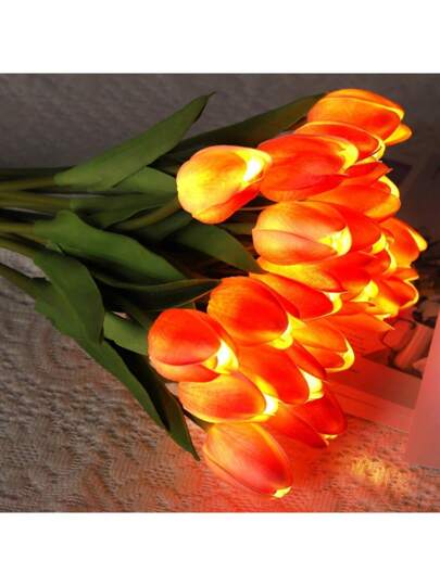 RAMO DE TULIPANES CON LUZ LED ROJO