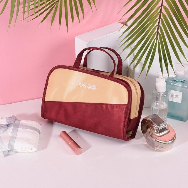 COSMETIQUERA TRAVELBAG VINO Y BEIGE