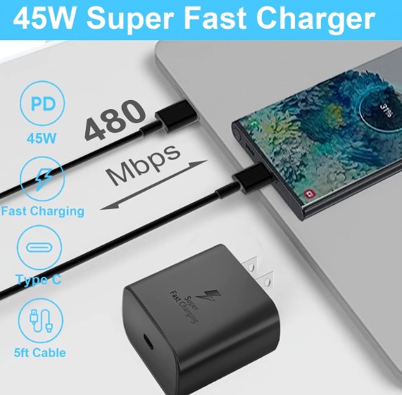 CARGADOR 45 WATTS CARGA RAPIDA TIPO C