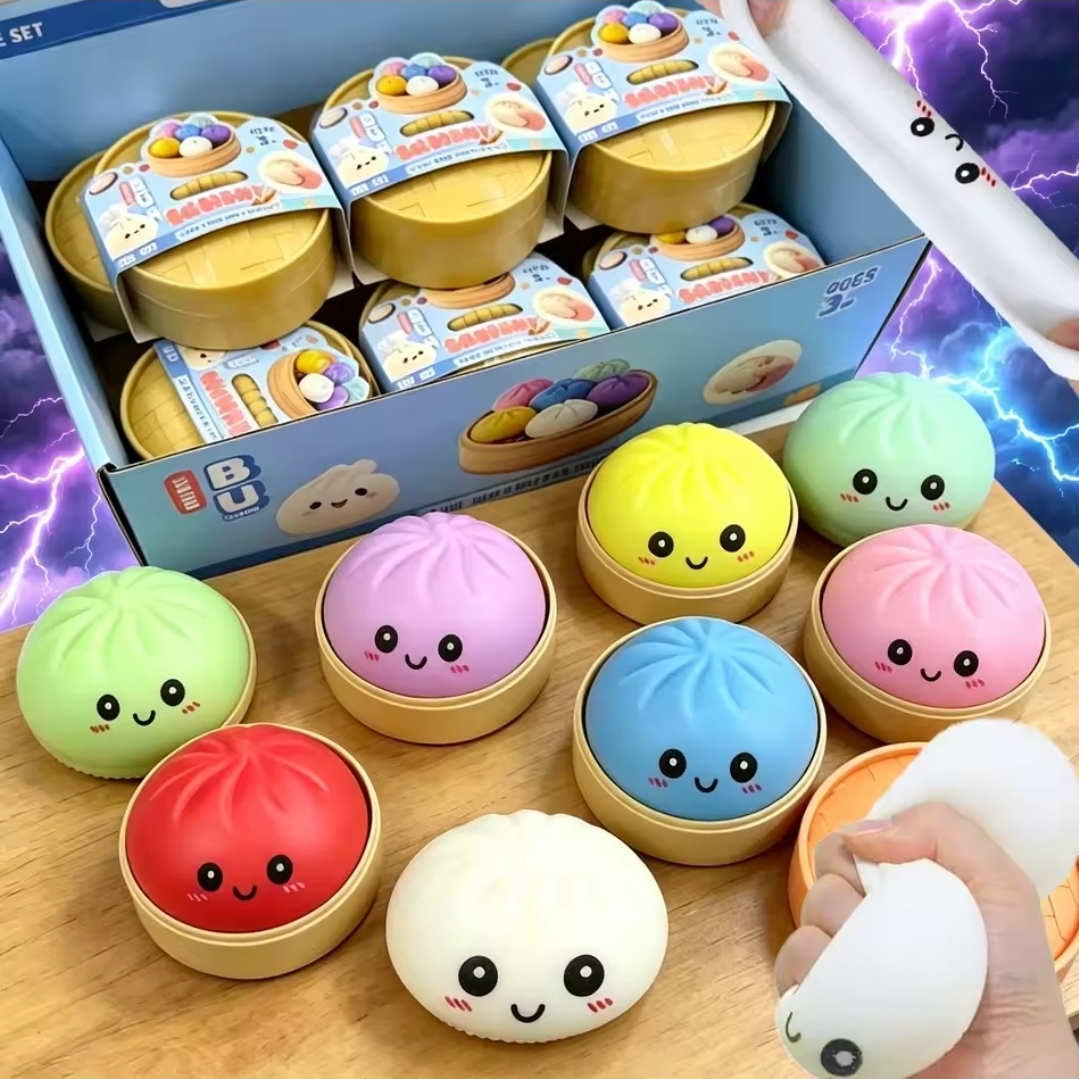 CAJA DE 24 DUMPLINGS SQUISHI LISO 5.5CM