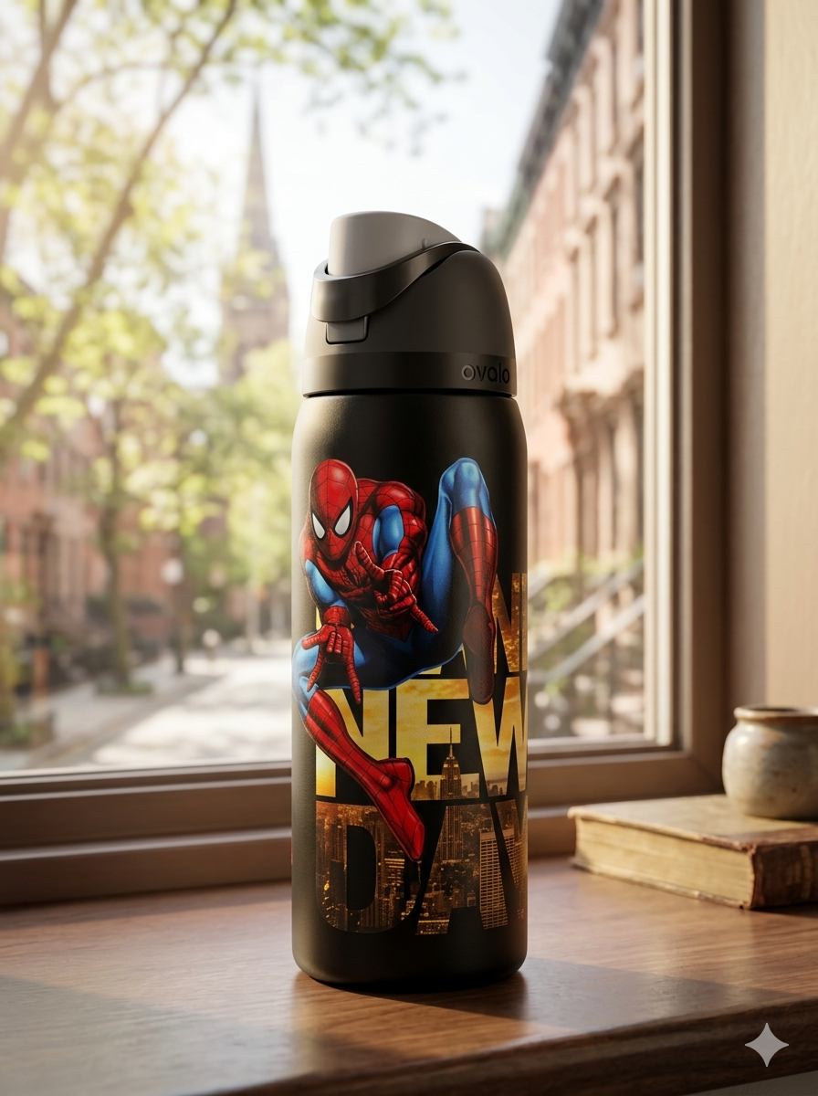 TERMO OWALA PERSONAJES 32OZ SPIDERMAN/NEGRO