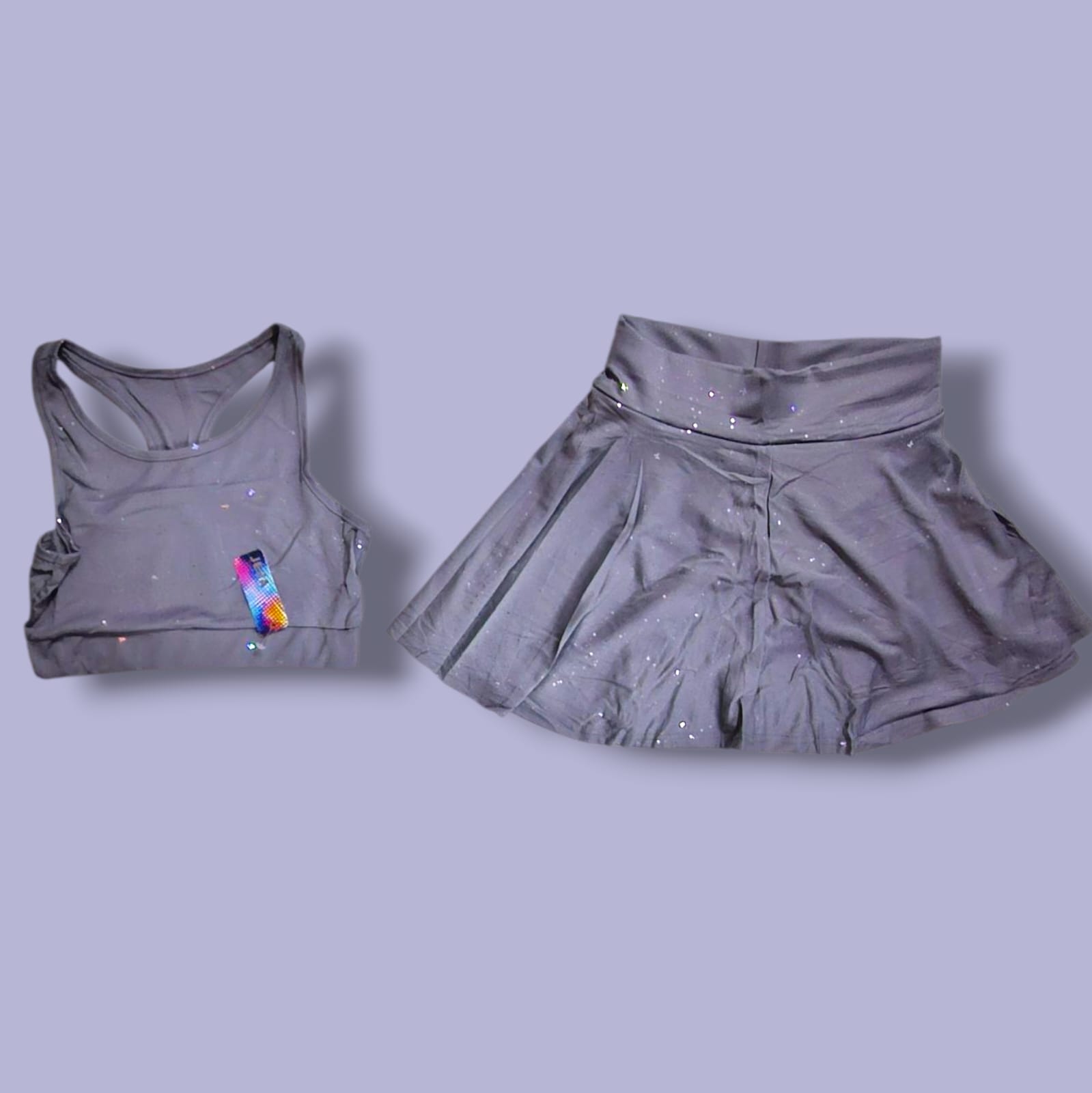 CONJUNTO DEPORTIVO FALDA Y TOP JERA GRIS