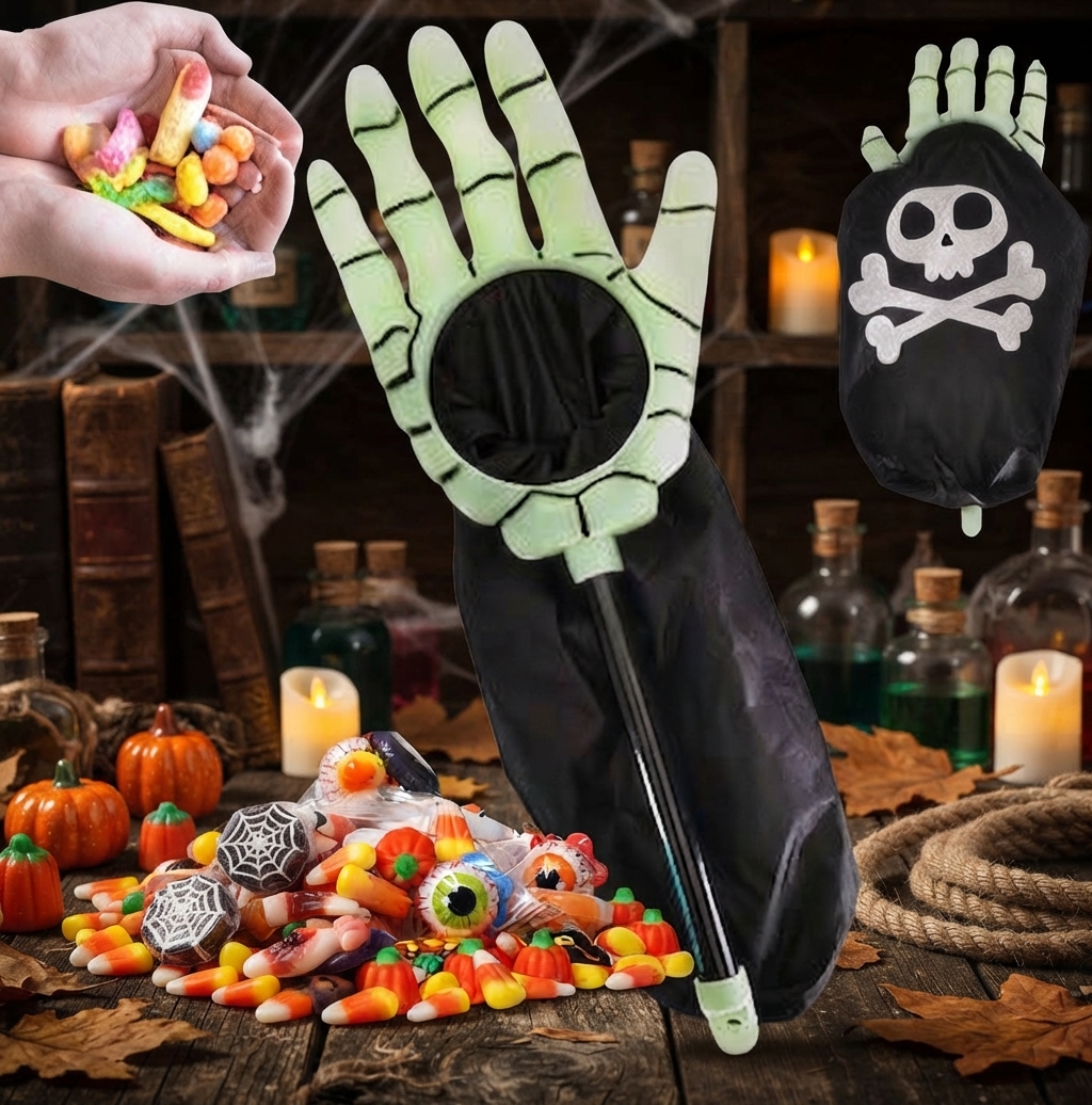 BOLSA PARA DULCES HALLOWEEN CON MANGO MANO VERDE
