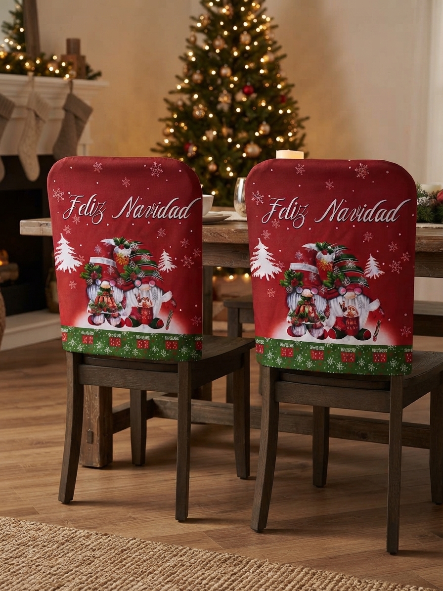 FUNDA RESPALDO DE SILLA NAVIDEÑO 2 DUENDES