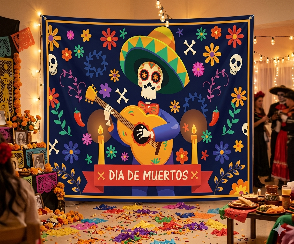 TELON HALLOWEEN/DIA DE MUERTOS 200X180CM MOD.8