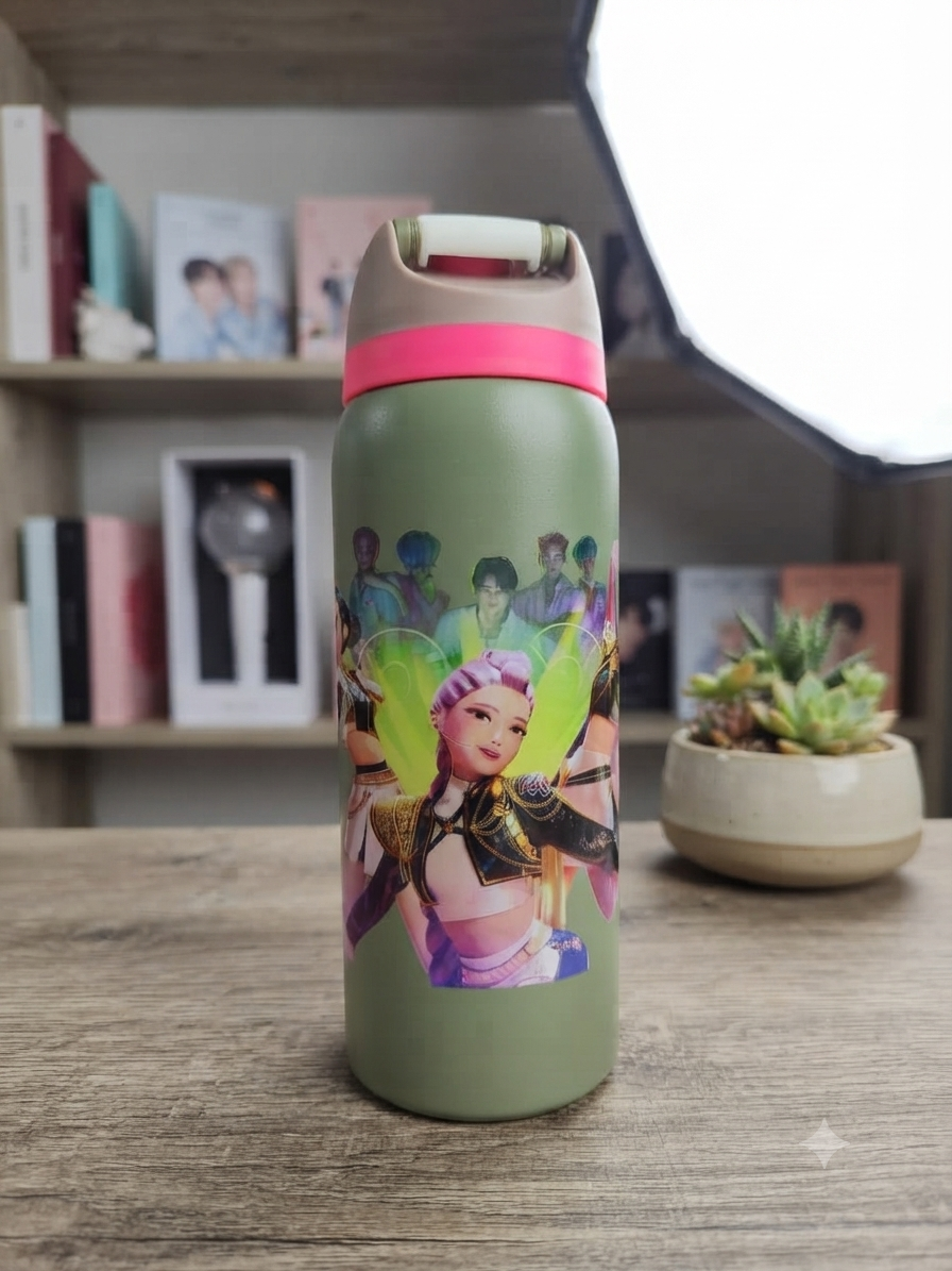 TERMO OWALA 32 OZ (950ML) GUERRERAS KPOP VERDE OLIVO