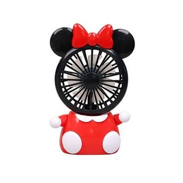 MINI ABANICO MINNIE LED ROJO/NEGRO