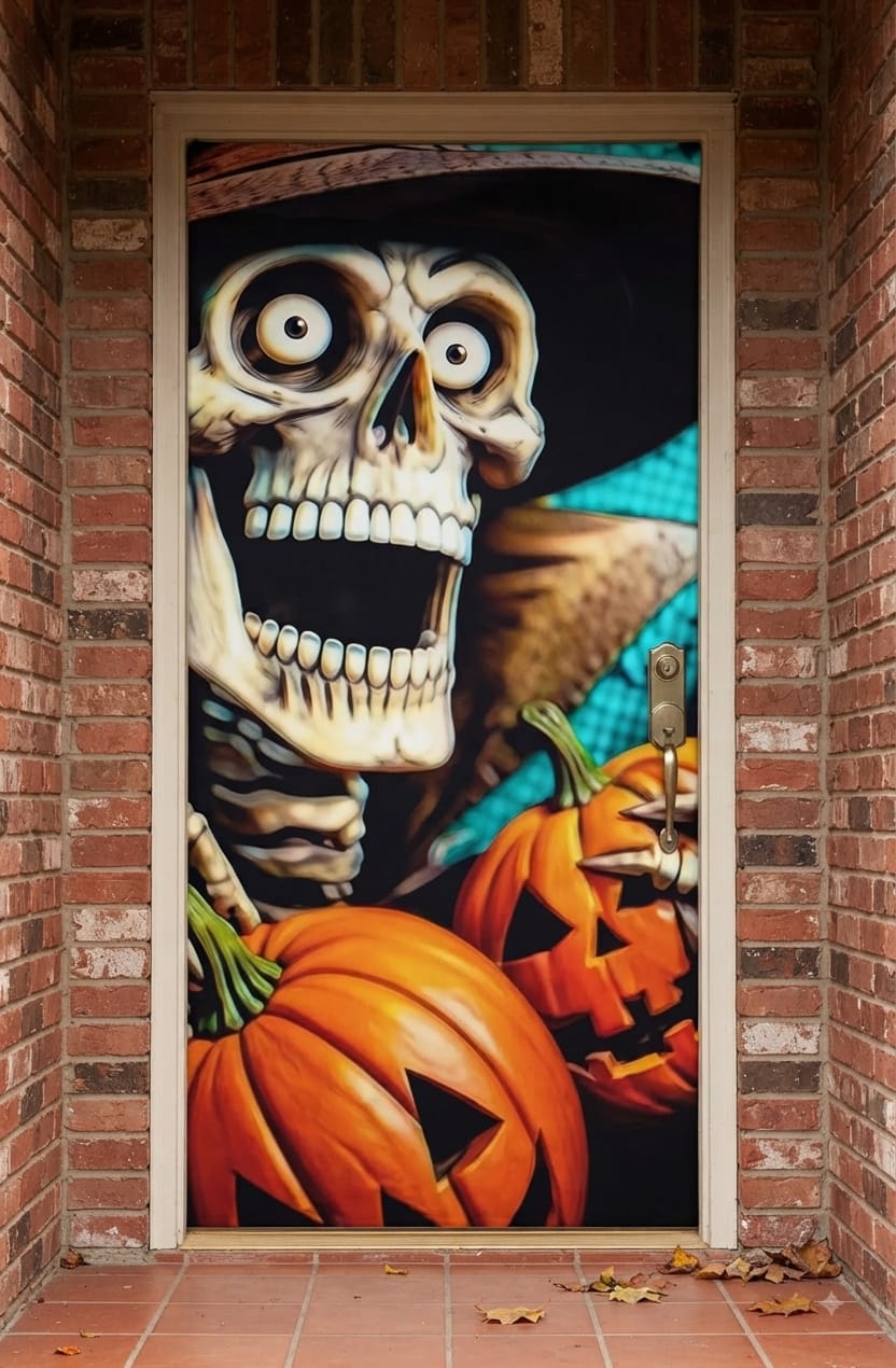 FUNDA CUBRE PUERTA HALLOWEEN-DIA DE MUERTOS MOD.2