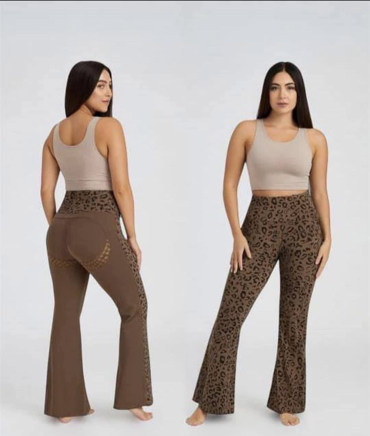 LEGGINS ANIMAL PRINT CON BROCHES CAFE 2XL